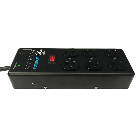 15A AC Surge Strip 6 outlet 2X3 block with Extreme Voltage Shutdown, Metal Chassis, 15Ft Cord (SS-6B-PRO) - Furman Power 2