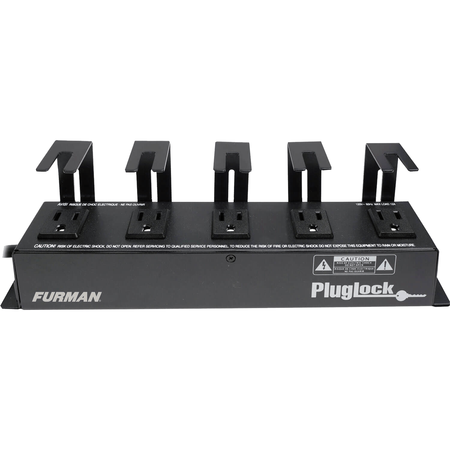 15A Power Distribution Strip (No Surge Protection), 5 Spaced Outlets W/Brackets, 5Ft Cord (PLUGLOCK) - Furman Power 1