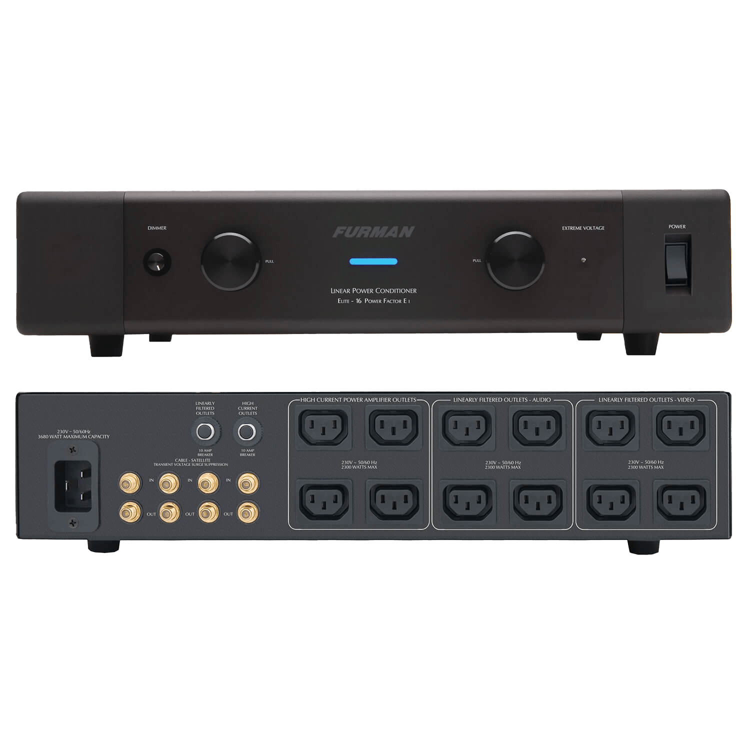 16A Home Theater Power Conditioner with Power Factor, 220V-240V (ELITE-16 PF E I) - Furman - Power Conditioners - 1