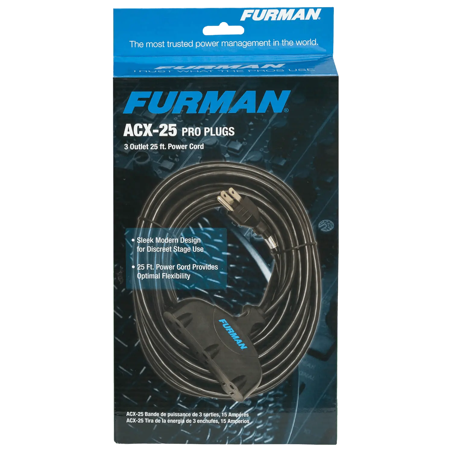 Furman ACX-25 | 25 ft. Heavy-Duty 3-Outlet Extension Cord Furman ACX-25 | 25 ft. Heavy-Duty 3-Outlet Extension Cord