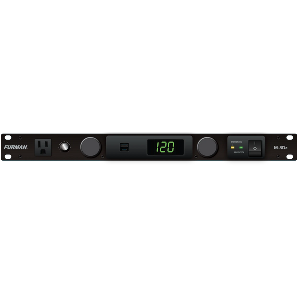 M-8Dz Power Conditioner with LED Voltmeter, Pull-out Lights & EVS