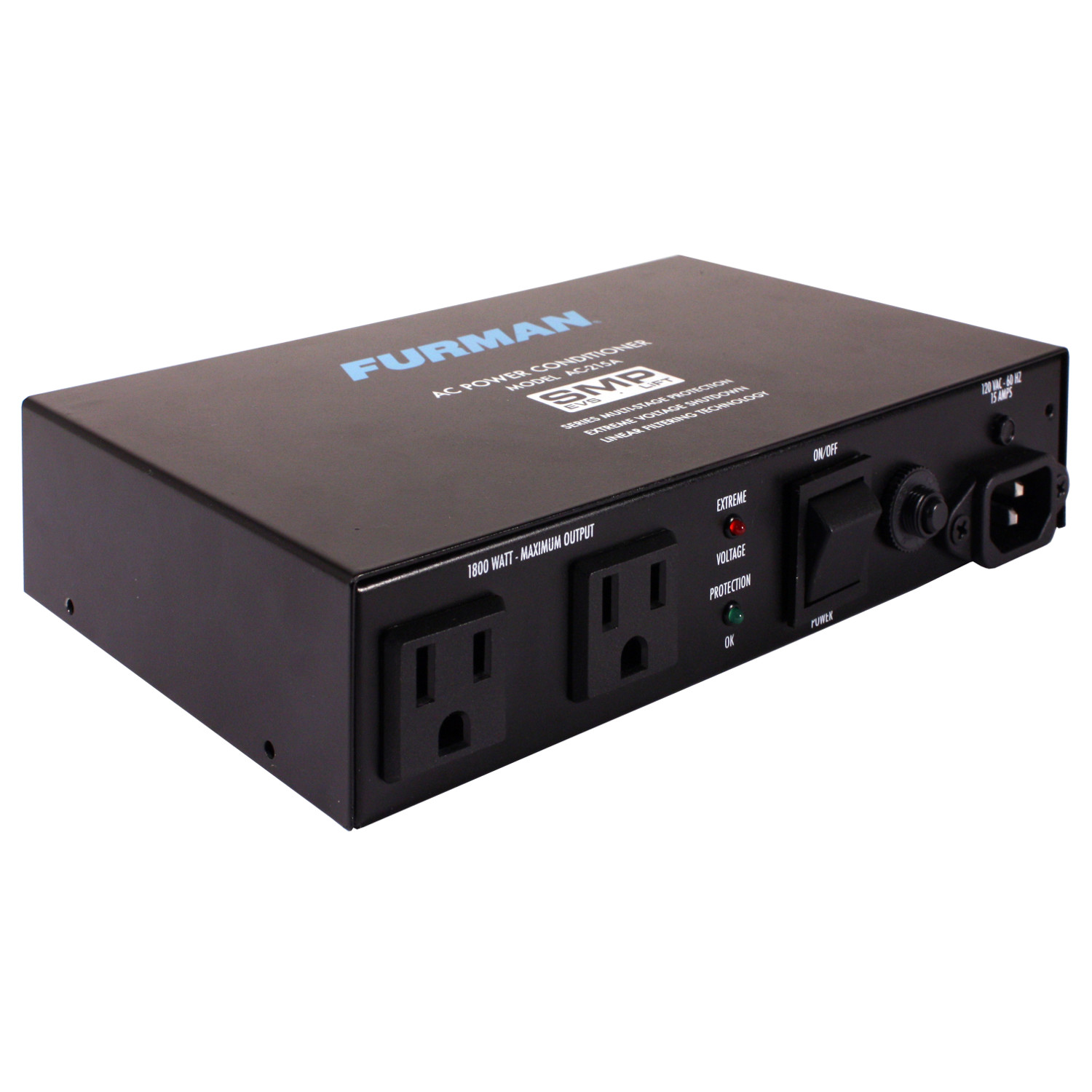 Furman AC-215A Compact Power Conditioner with Auto-Resetting Voltage Protection Black for sale online 